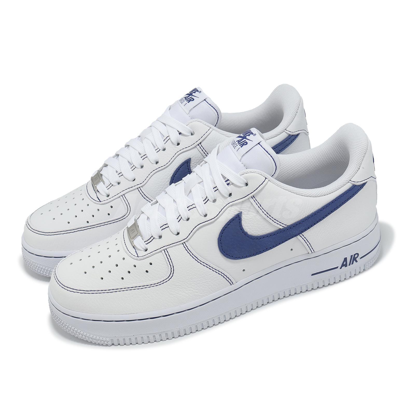 Мужская обувь Nike Air Force 1 07 LV8 AF1 белого цвета с контрастной строчкой HQ2037-100