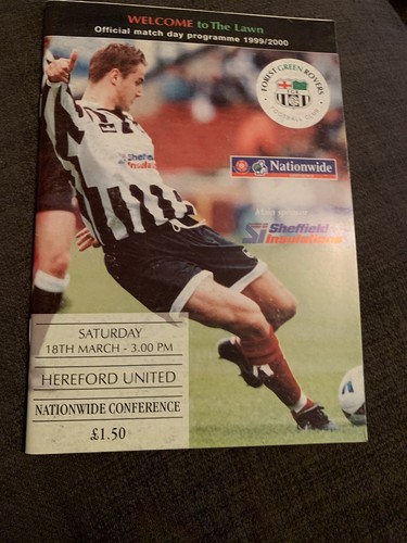 2000 Forest Green  V Hereford  United Football Programme - Picture 1 of 2