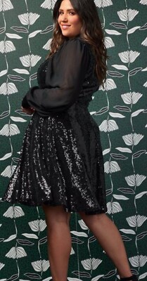 torrid black sequin dress Womens Torrid Sylvia Mollie Mini Dress - Mesh Sequin Black Size 14 NWT