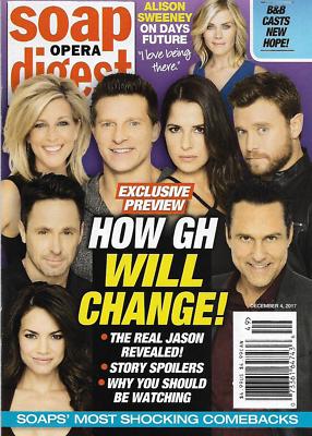 Soap Opera Digest December 4 2017 General Hospital Alison Sweeney Ashley Jones