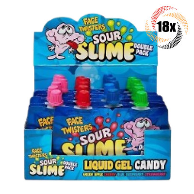 Full Box 18x Packs Face Twisters Assorted Sour Slime Double Pack Candy | 1.4oz