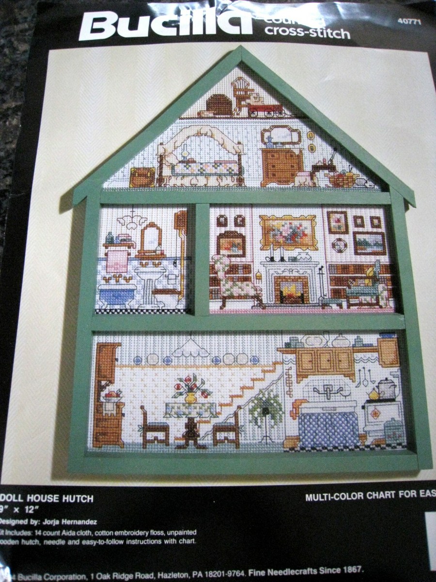 Bucilla Kreuzstich-Set „English Cottage“ – 17,8 X 38,1 Cm, Inkl. Garn, Nadel, Anleitung