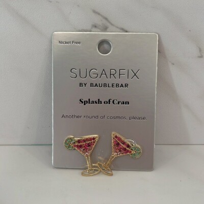 NEW Baublebar sugarfix nickel free splash of cran cosmo earrings