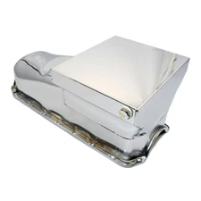 58-79 SBC Chevy Chrome Drag Race Style Oil Pan 7qt - 283 327 350 400 Small Block