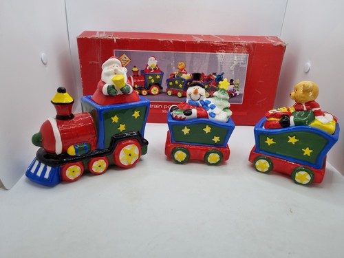 Christmas Train By Premier Decoration Ceramic Pots With Lids Table New Gift - Picture 10 of 14