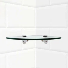 CS-10 HERON CORNER SHELF (10" X 10")-Chrome