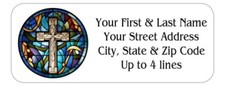 150 Religious Cross stained glass Mailing Return Address Labels Personalized