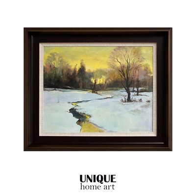 UniqueHomeArt Original Artwork Handmade Painting Wall Art Wood Frame 26in X 22in