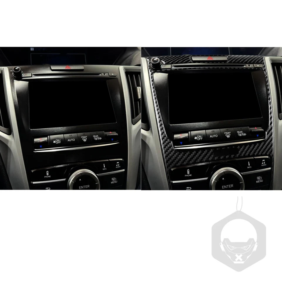 Cubierta de panel de CD de CA de consola central de fibra de carbono real para Acura TLX 2015-2020 Foto 4 de 4