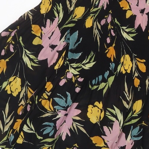 Klass Womens Black Floral Polyester Basic Blouse Size 18 V-Neck - Pleated - Picture 10 of 10