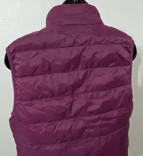 Xersion Womens L Puffer Vest Plum Purple Full Zip Channeled Packable Warm - Picture 2 of 7