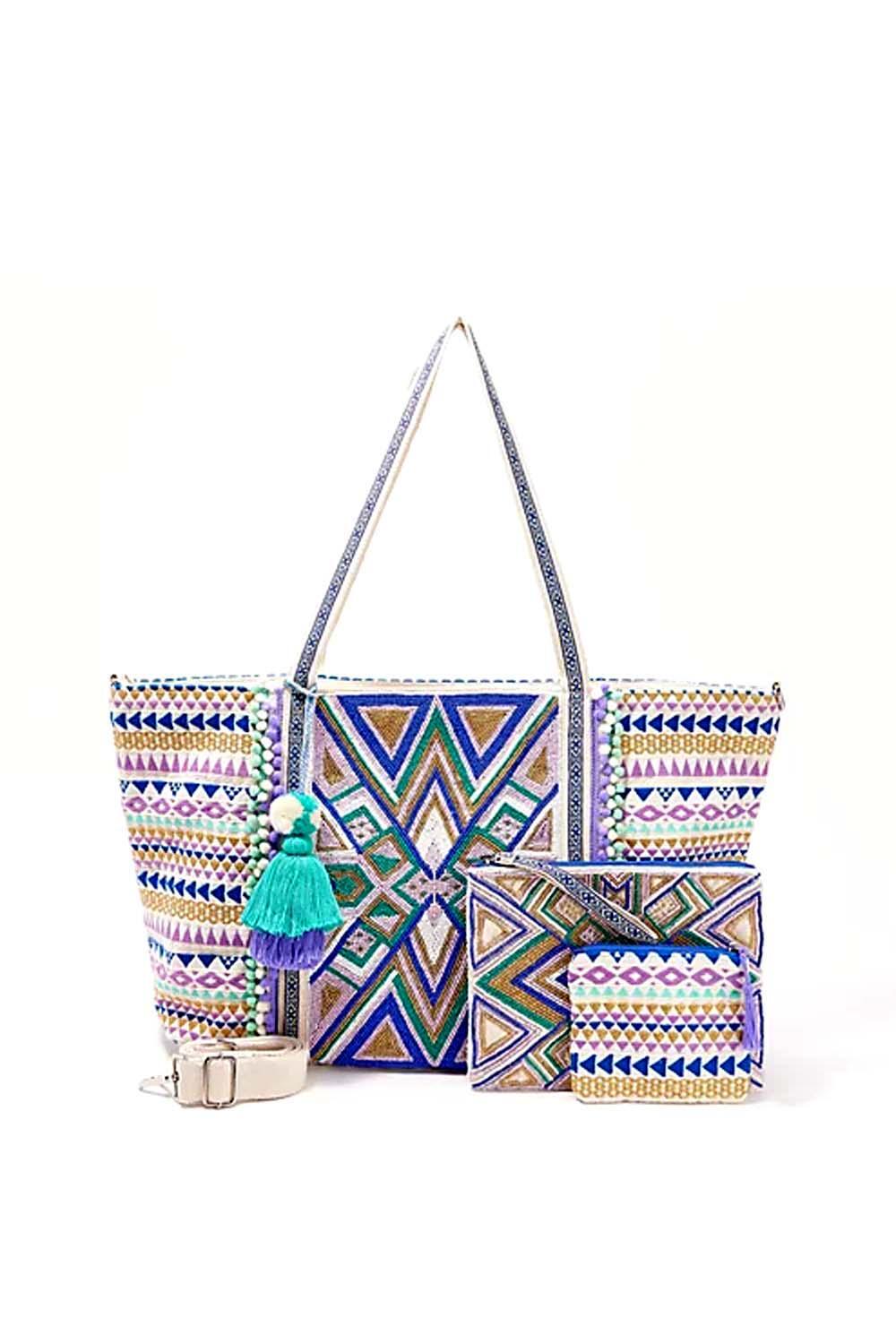 Украшенная сумка-тоут America and Beyond с двумя мешочками Lux Lilac