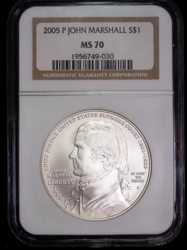 2005 P NGC MS70 John Marshall $1 Silver Commemorative Item#P16858