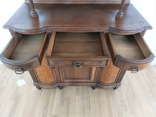 Buffet Anrichte Antik Vitrine Louis Seize Kunst Eiche Massivholz Esszimmer - Bild 7 von 12