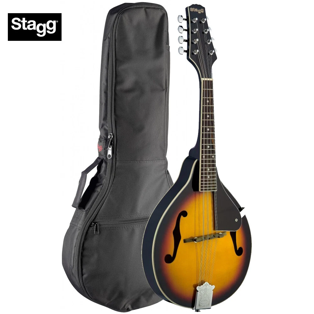 Stagg M20 A Style Tear Drop Bluegrass 8 String Mandolin Sunburst Padded Bag