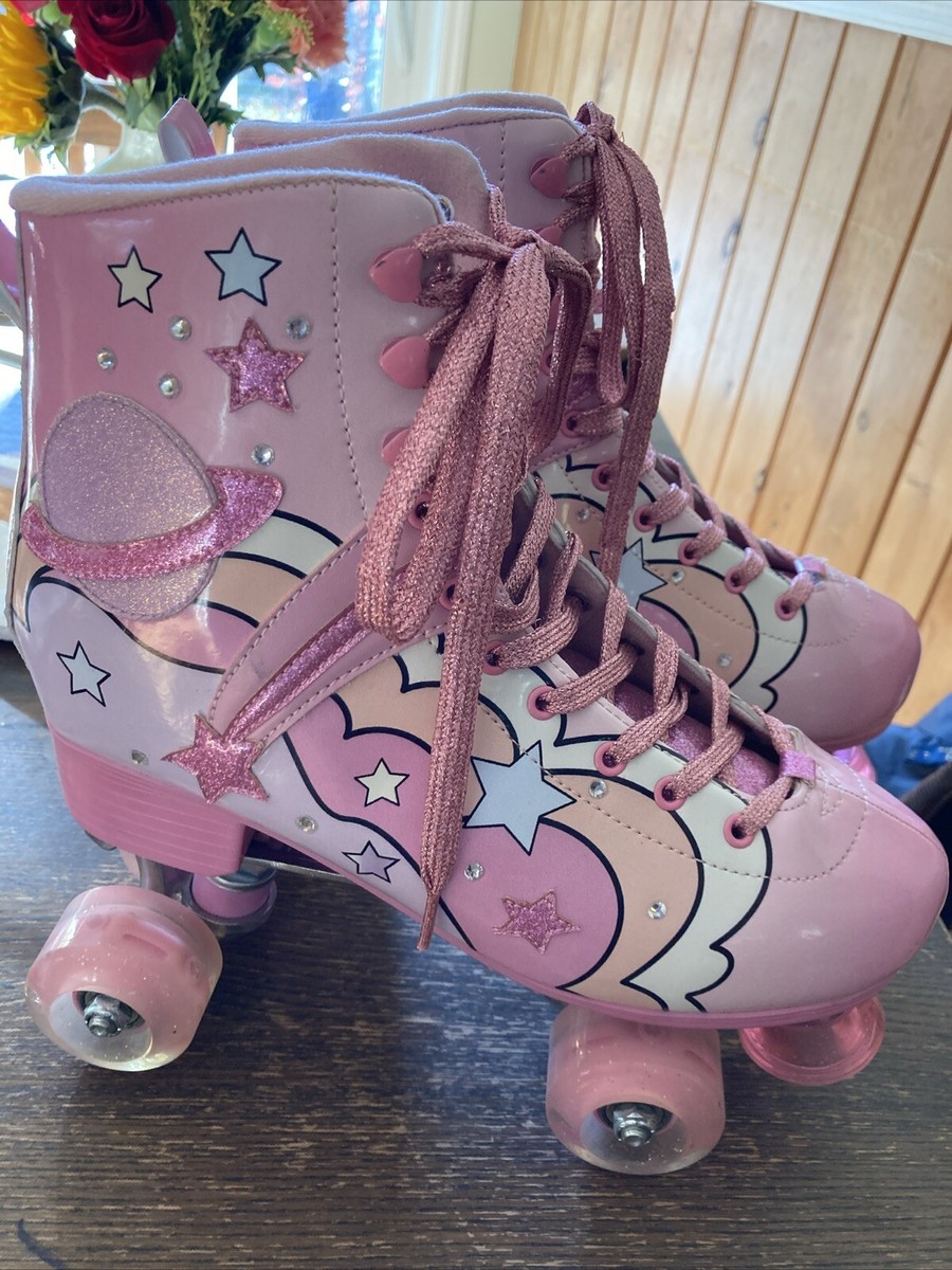 Dolls Kill Sugar Thrillz Groovy Galaxy Roller Skates 9 Model Dolls Kill Sugar Thrillz Groovy Galaxy Roller Skates 9 Model