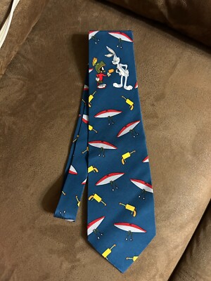 Looney Tunes BUGS BUNNY & MARVIN MARTIAN EMPLOYEE Necktie Suit TIE WB Store  1995