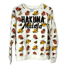 Disney Lion King Hakuna Matata Graphic Allover Print Sweatshirt Womens Small