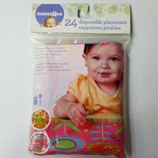 Babies R Us Disposable Placemats Children Toddlers Adhesive Backed Floral New