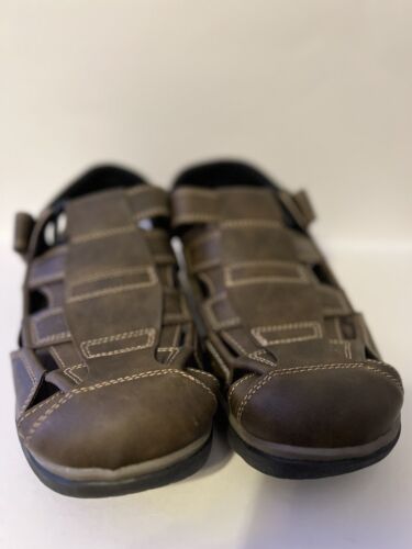 Mens Earth Spirit Faux Brown Leather Sandals/Slides Gelron Cushion sz 12 New - Picture 2 of 7