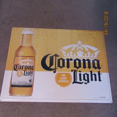 CORONA LIGHT BEER WITH BOTTLE (THE LIGHT CERVEZA) TIN SIGN ...