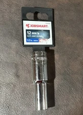 Jobsmart 12mm 12pt Deep Socket 1/2 Drive Chrome 10384029