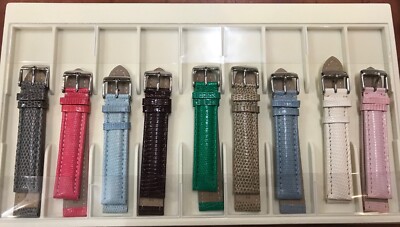 KONVOLUT - 9 Uhrenarmbänder Reptil Eidechse-Lizard  Größe 18mm bunte Farben