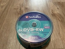 30 Discs Verbatim DVD-RW 4.7GB 4X with Branded Surface Spindle Pack