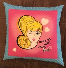 Beautiful Handmade Retro Barbie Accent - Throw Pillow 15" x 15"