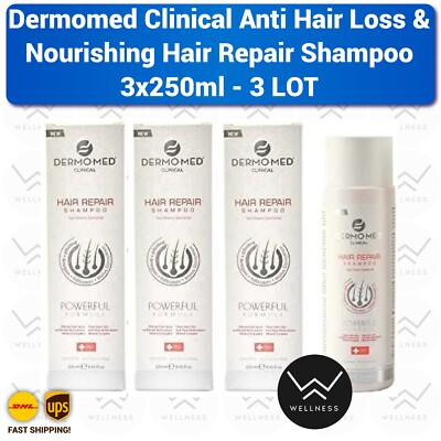 Dermomed Clinical Anti Hair Loss & Nourishing Hair Repair Shampoo 3×250ml - 3LOT