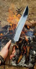 CUSTOM HANDMADE SPRING STEEL 5160 HUNTING BOWIE KNIFE WITH MICARTA HANDLE