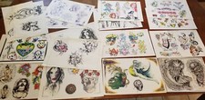 J Billing SMF Lorna Tattoo Flash 18 Sheets Pin Ups Damsels 1990s Nudes Bugs