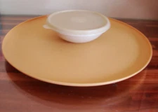 Tupperware Veggie/Chip Tray and Dip Bowl with Lid 492-5 & 491-3 Vtg