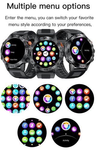 Outdoor Smartwatch IP68 Waterproof Bluetooth Call Fitness 1.53" HD Scree - 第 7/22 張圖片
