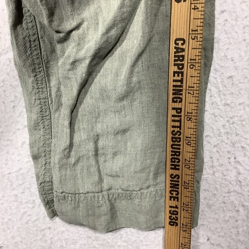 Cherokee 100% Linen Capri Women's 12 32x23 Green - Picture 8 of 11