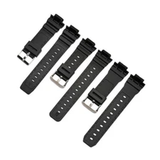 Black Resin Watch Strap For CASIO Sport Diving Watch Rubber Replacement Band US