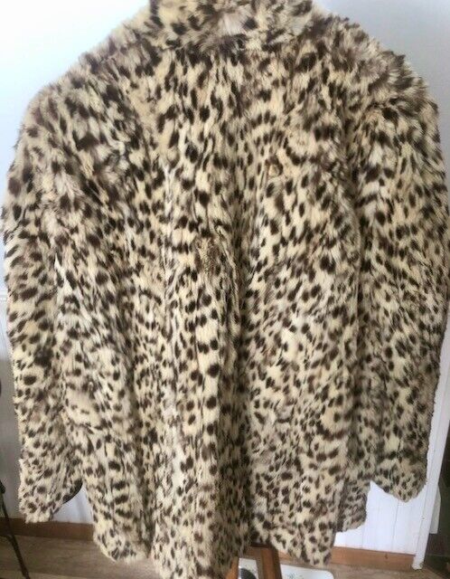 Vintage Cape Coat Poncho Faux Cheetah Print Soft … - image 6