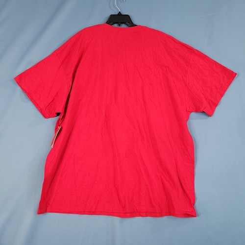Men's Heavy Cotton Christmas Holiday Short Sleeve Santa Claus Shirt Red Size 3XL - Picture 5 of 10