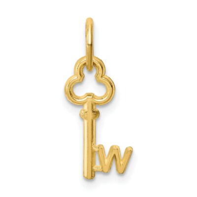 14k Yellow Gold Initial Letter W Key Charm Pendant 0.75 Inch | eBay
