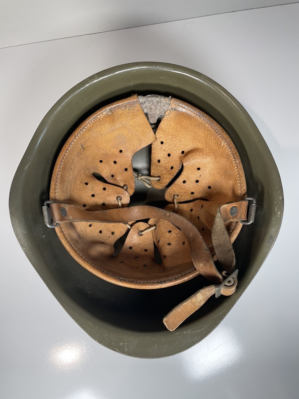 Vintage Military Helmet with Leather Liner eBay