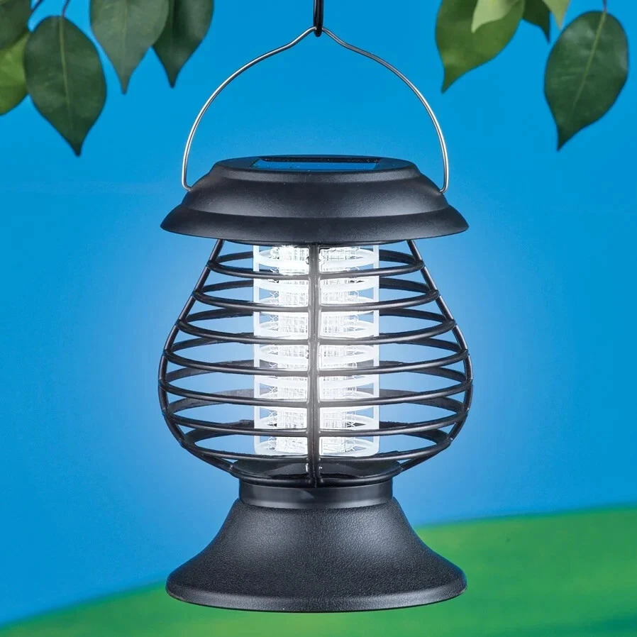 Solar Powered LED Lighted 3-in-1 Garden Porch Patio Bug Mosquito Zapper Lantern - Image 3 of 4