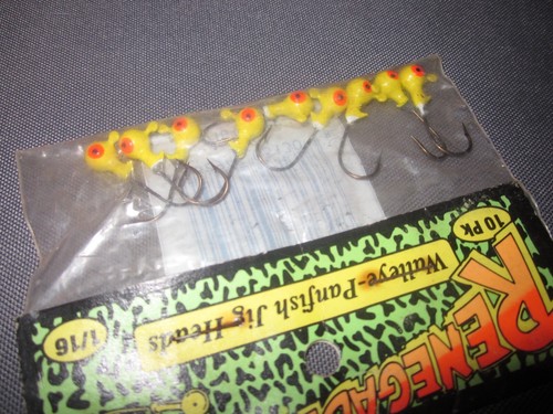 Vintage RENEGADE Walleye Panfish JIG HEADS 10 Pack 1/16 NEW In PACKAGE - Picture 2 of 5