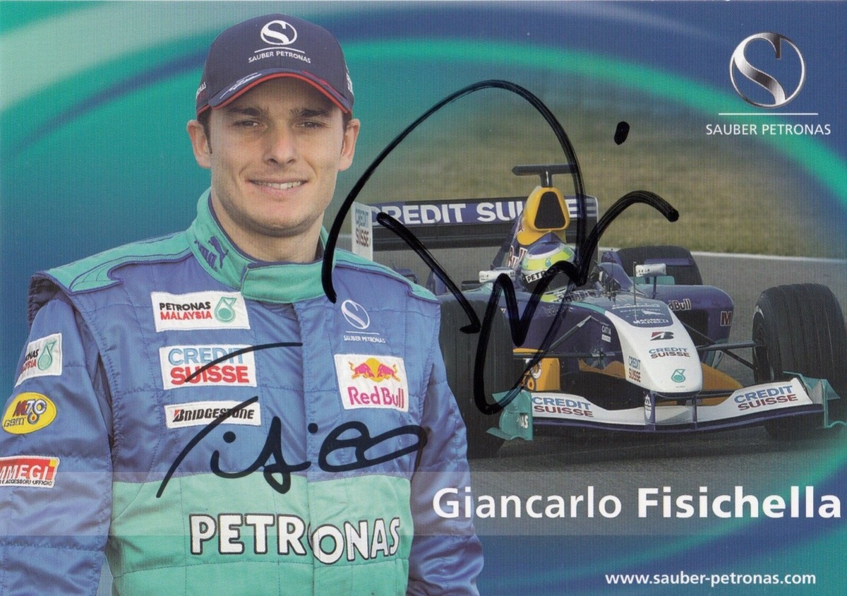 SIGNED GIANCARLO FISICHELLA SAUBER C23 F1 TEAM 2004 AUTOGRAPH POST