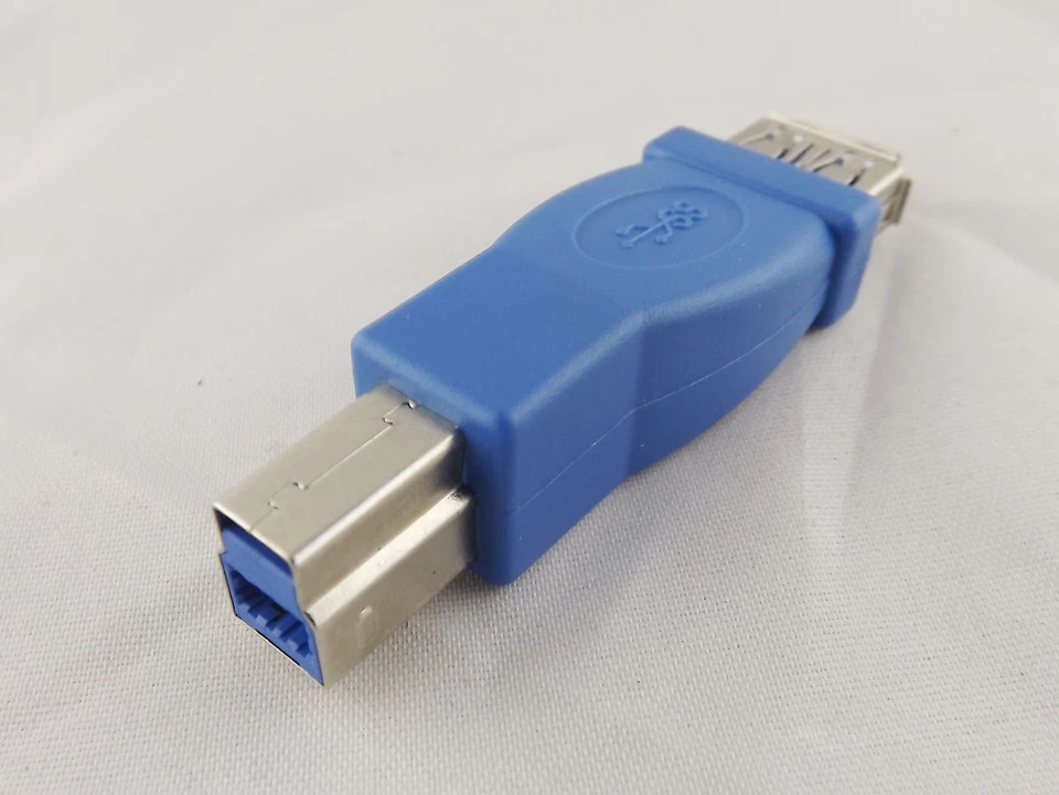 1x USB 3.0 A Female To B Male F/M Printer Data Converter Adapter Connector Blue - Image 4 of 4