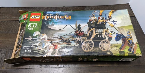 LEGO Castle: Skeletons' Prison Carriage (7092) EUC, extra Horse & Battle Helmet