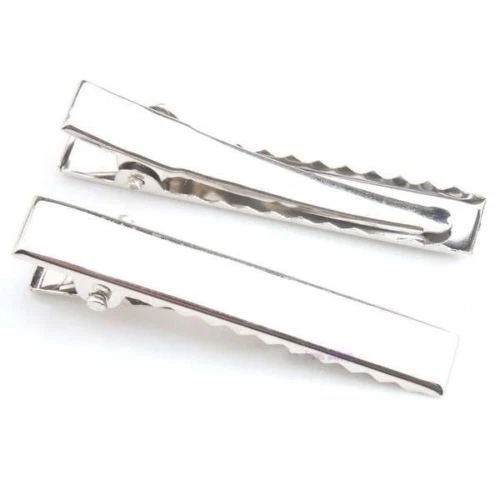 20 40 50 X Silver Crocodile Alligator Clips Teeth Hair Bows Slides 45 56 mm DIY