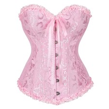 Overbust Corset Top Women Gothic Lace Up Boned Bustier Waist Cincher Shaper