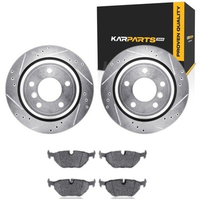 For BMW M5 2000 2001 2002 2003 Rotors Set | Silver - Drilled And Slotted