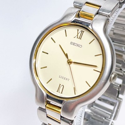 [EXC] SEIKO LUCENT 7N01-6660 Quartz Silver Gold Men's Watch Japan