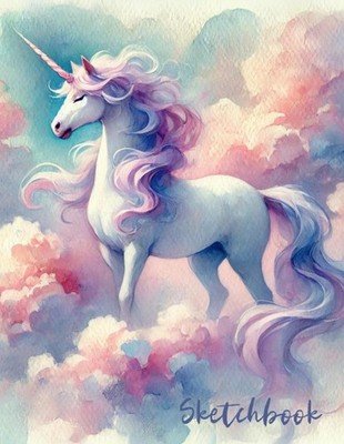 Sketchbook: Cute Magical Unicorn Sketch Book for Girls. Large 8.5 x 11 Pad/Sketc
